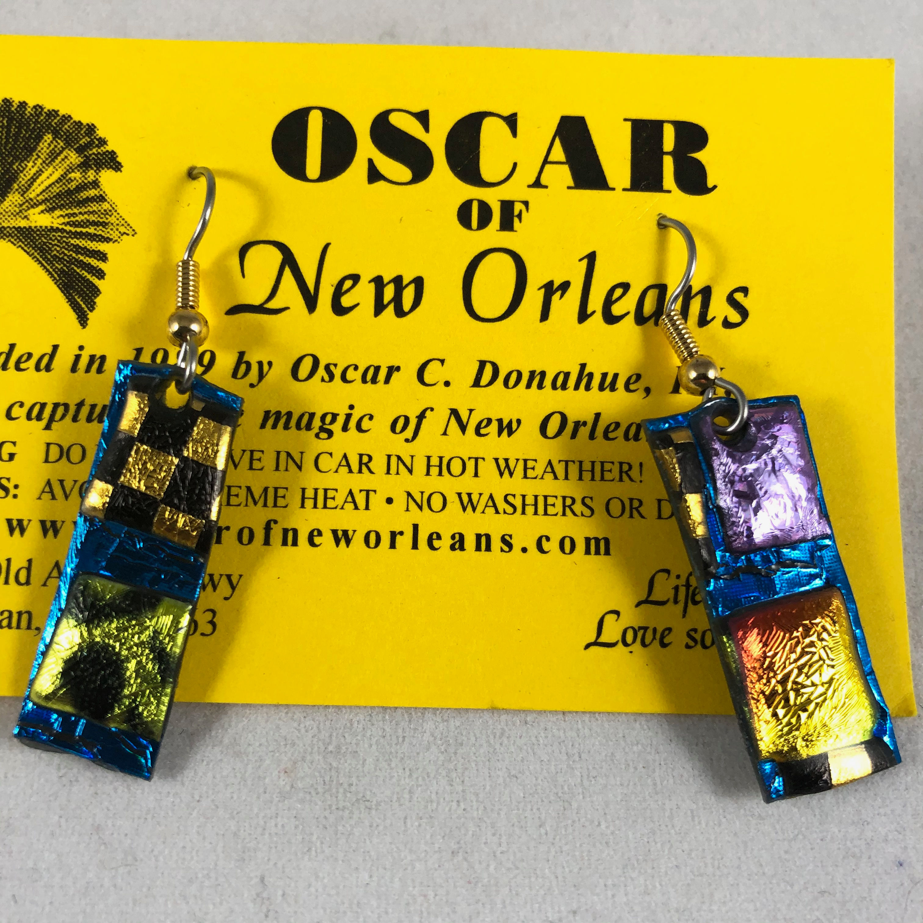 Iridescent Rectangle earrings