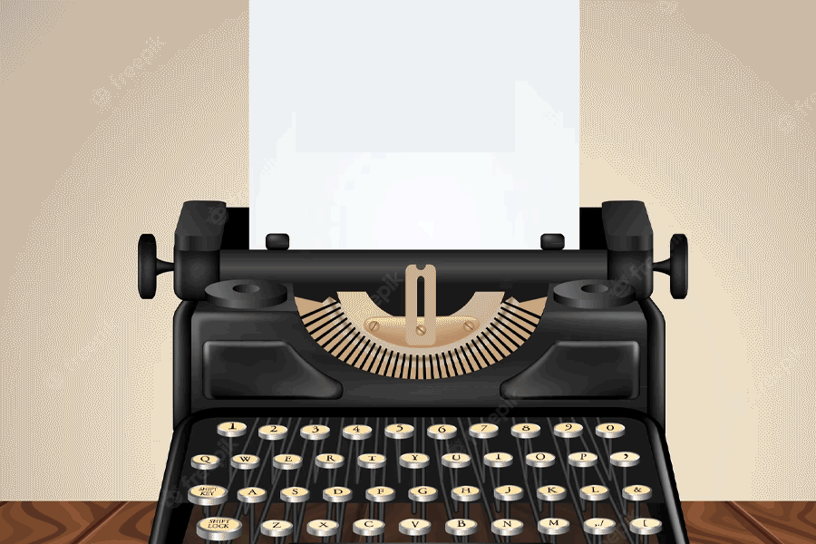 typewriter with blog post from a mom to her daughter with advice as she heads off to college
