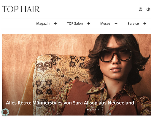 Modern hairdresser service website with clear booking and service information