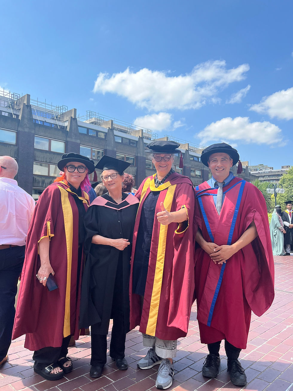 Dr Tracey Booth, Professor Stephanie Wilson, Dr Larisa Blazic and Dr Stephann Makri pose for a photo after Larisa's PhD graduation