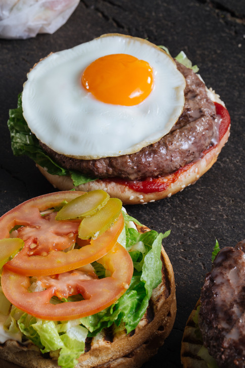 Hamburger with Fried Egg