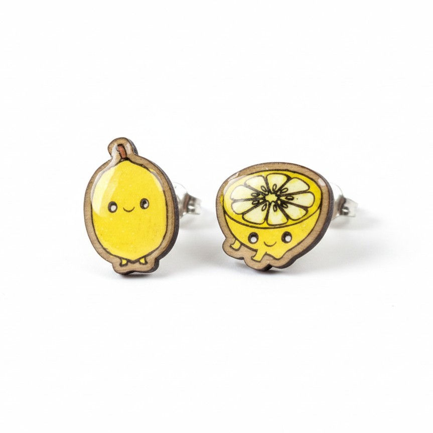 ๐ Squeeze the Day Lemon Handcrafted Stud Earrings ๐