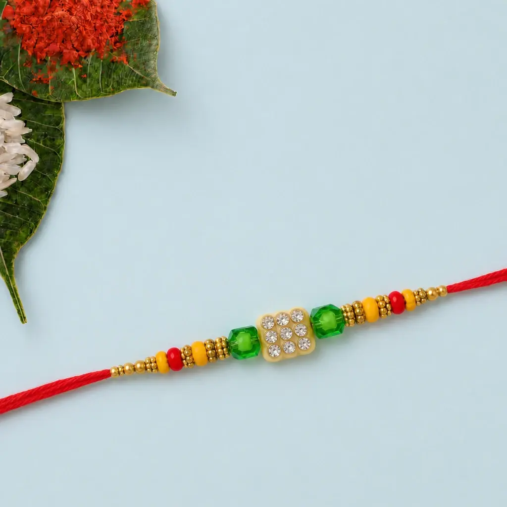Green Crystal Rakhi