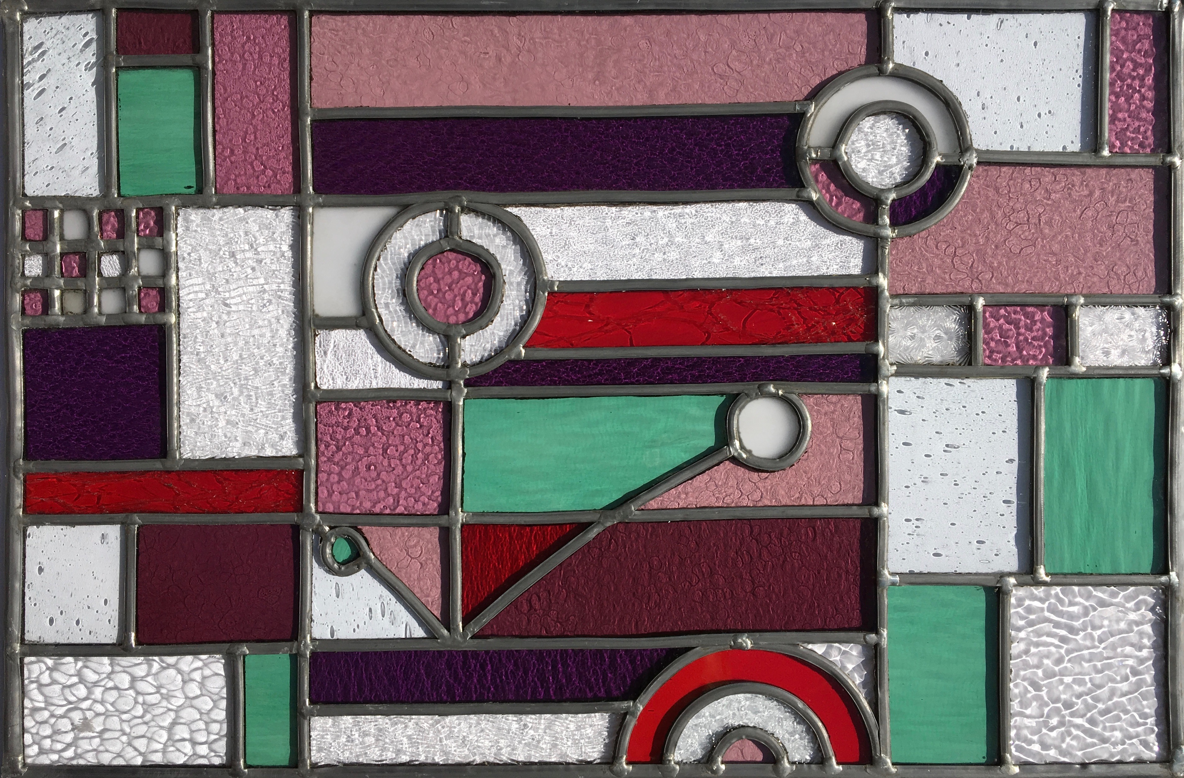 Vitrail Art déco - couleurs chaudes