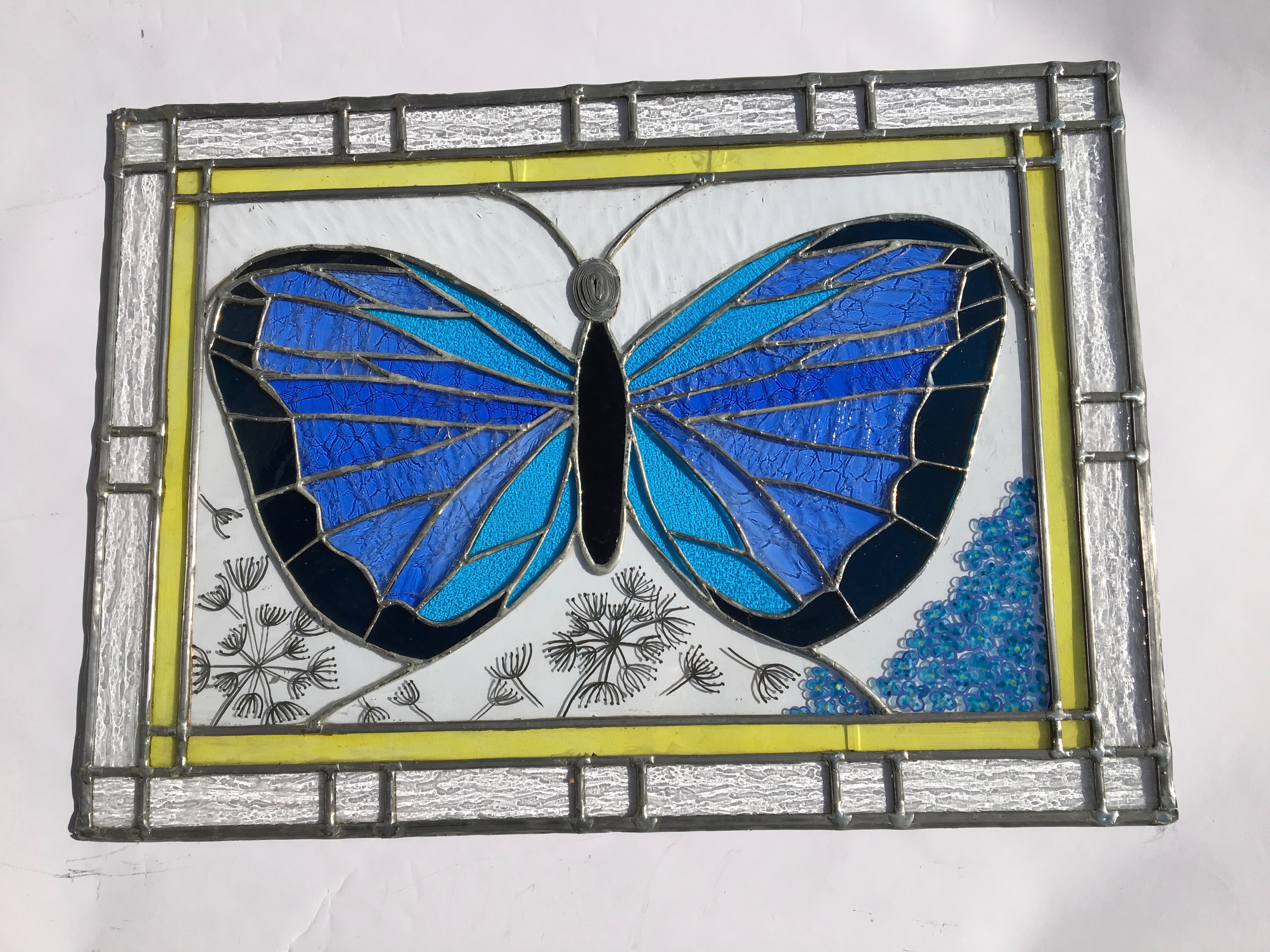 Vitrail Papillon bleu