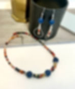 Thumbnail: Blue-multi Drop Earrings
