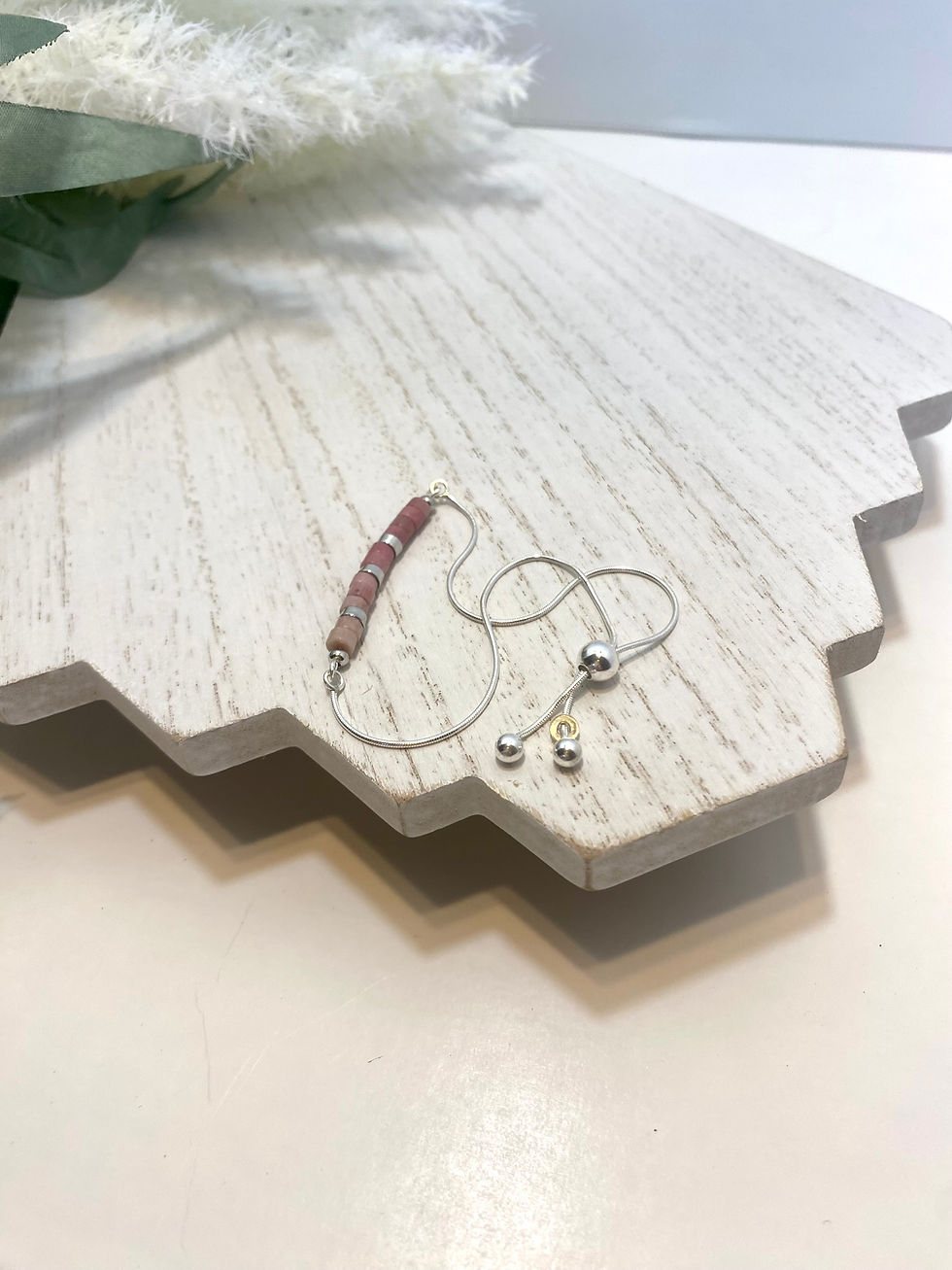 Thumbnail: Adjustable Rhodonite Tube Bracelet
