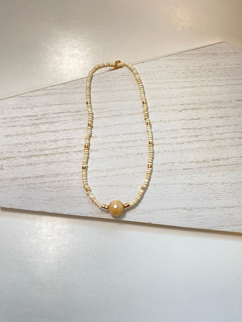 Thumbnail: Cream and Gold Neutral Necklace