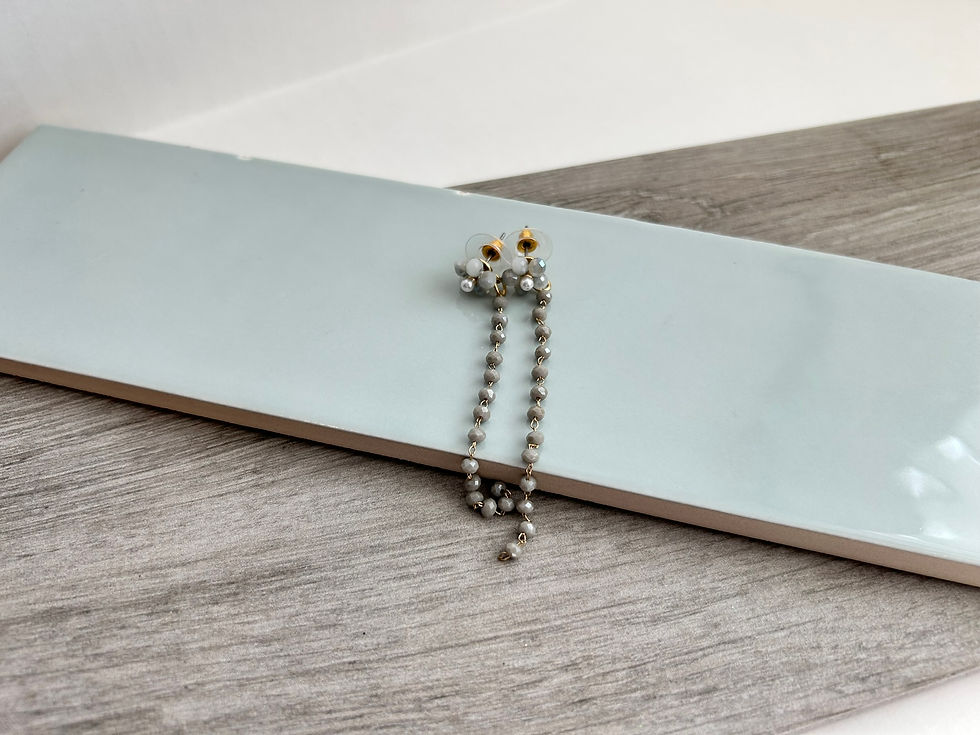 Thumbnail: Smoky Gray Dangle Earrings