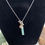 Thumbnail: Silver Drop Gem Toggle Necklace