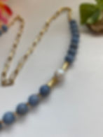 Thumbnail: Angelite and Matte Gold Necklace