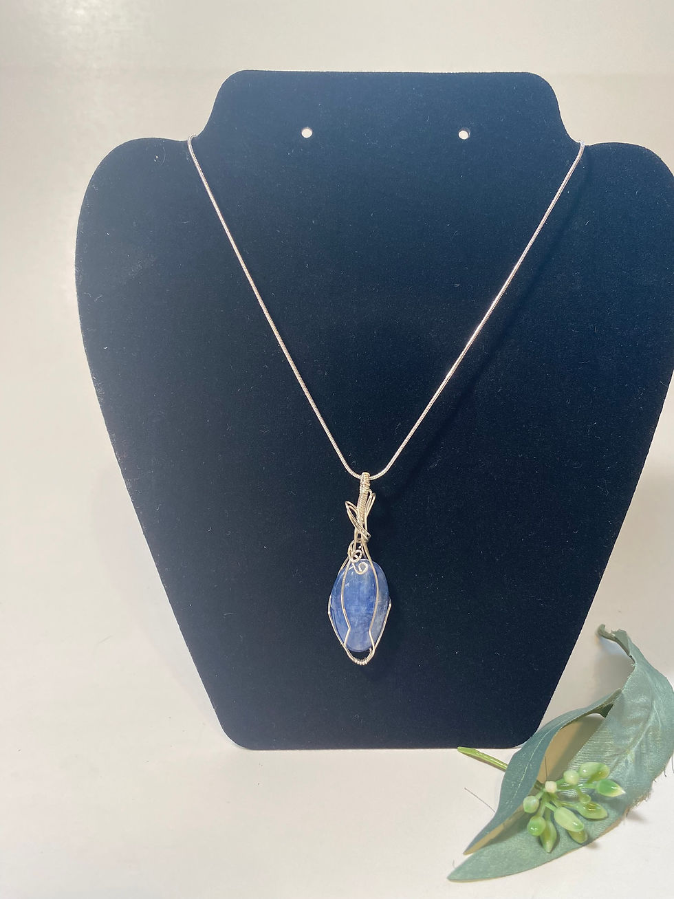 Thumbnail: Wrapped Kyanite Pendant in Silver