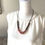 Thumbnail: Pink Howlite and Wooden Beads on Antique Brass Necklace