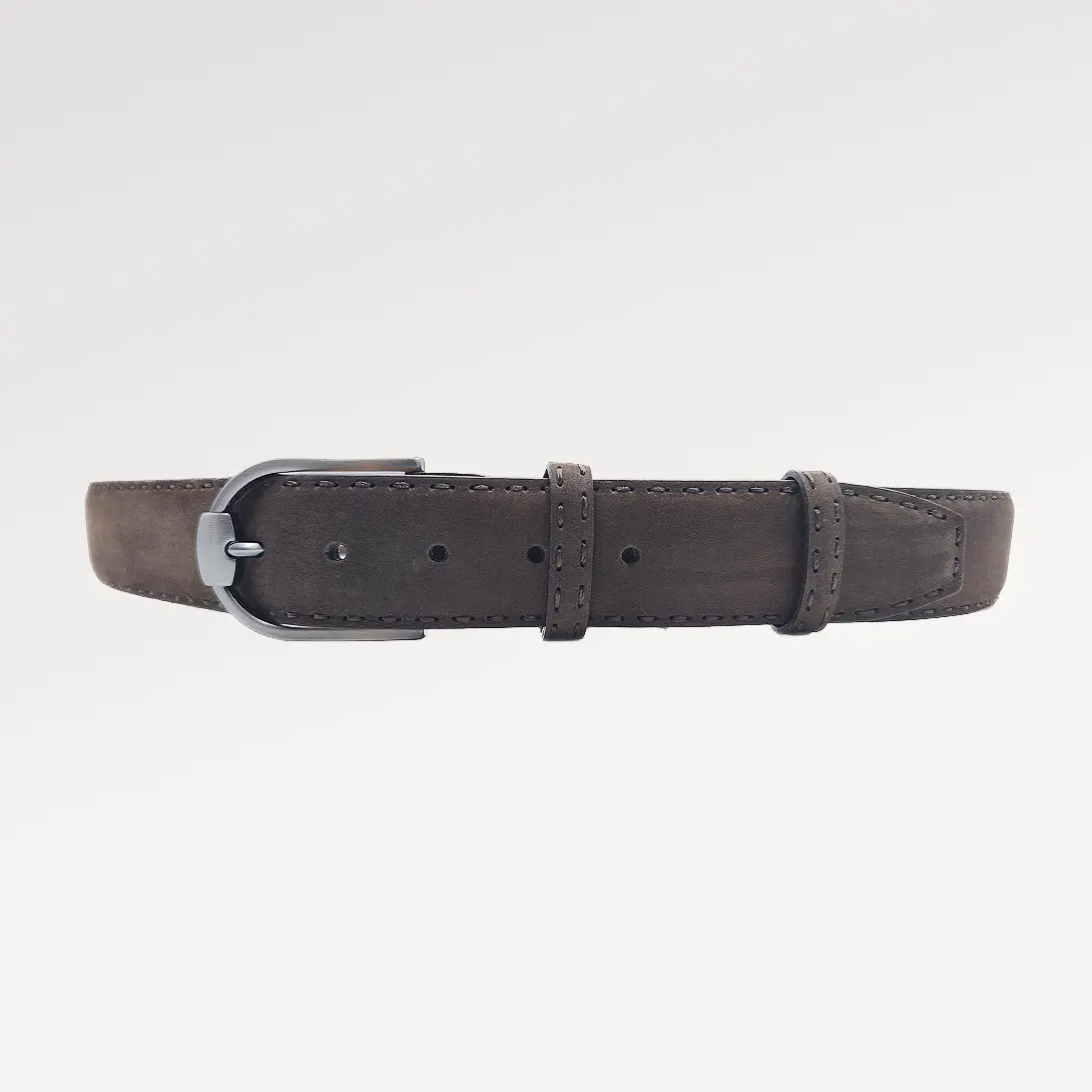 Ceinture en cuir suédé de veau Konig Genève pour homme 4 cm