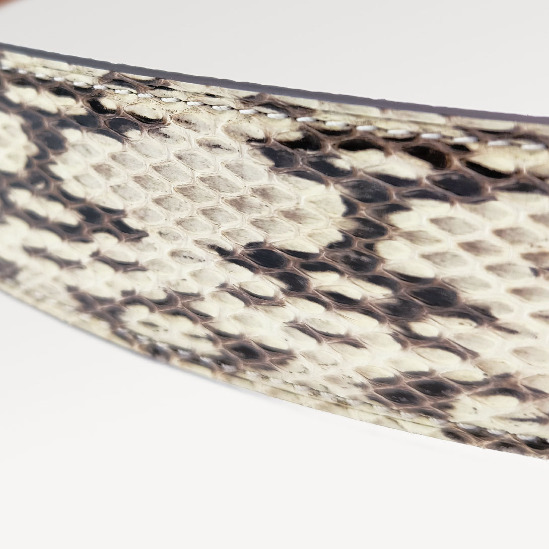 Konig Genève Python Skin Leather Belt for Men 4 cm