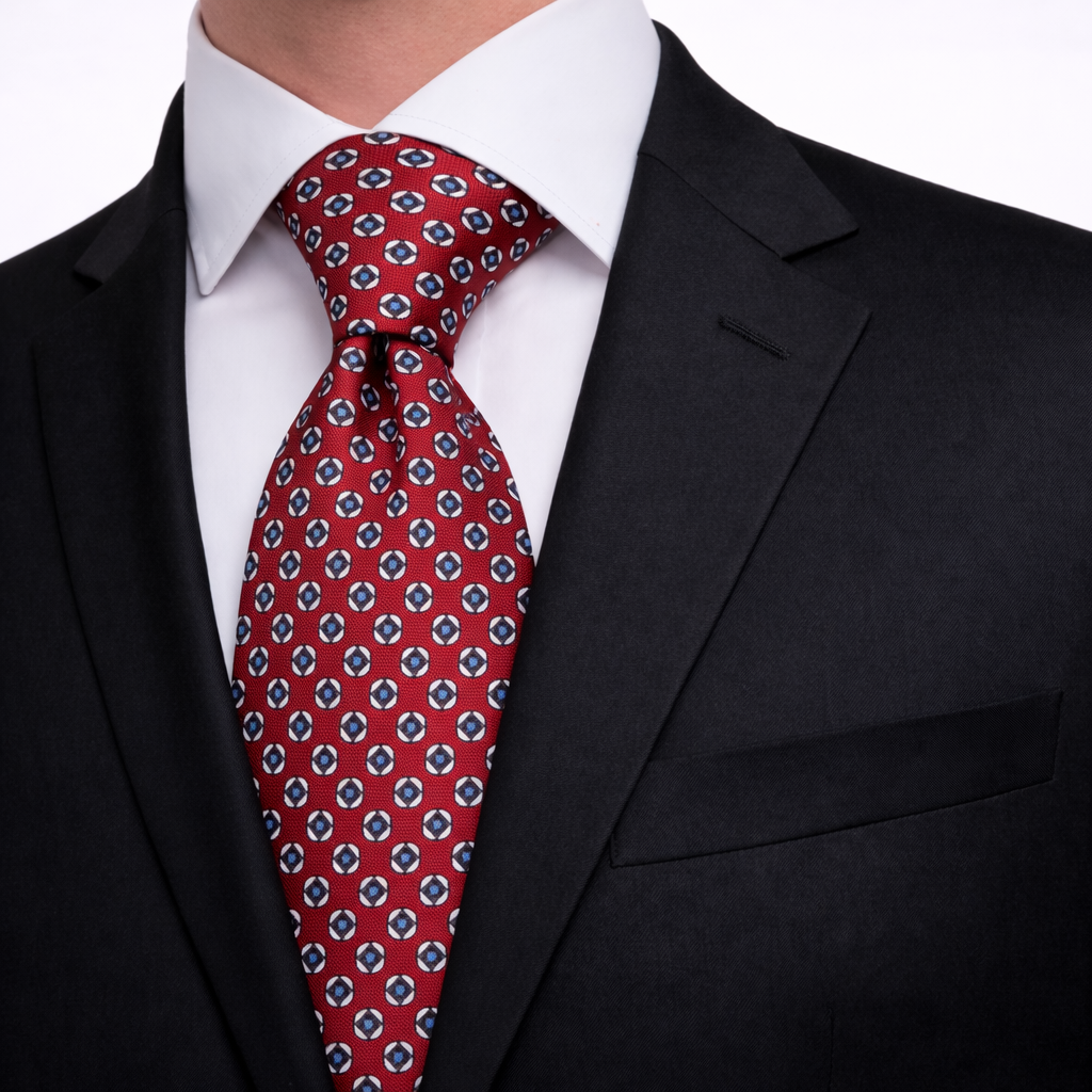 Konig Genève Silk Tie Red