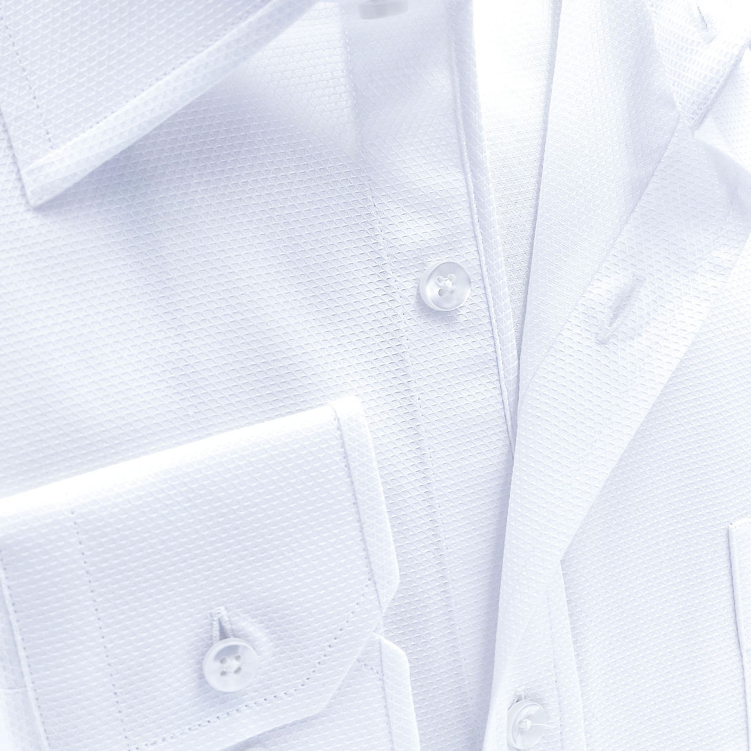 Konig Genève Cotton Dress Shirt for Men White Small Motif