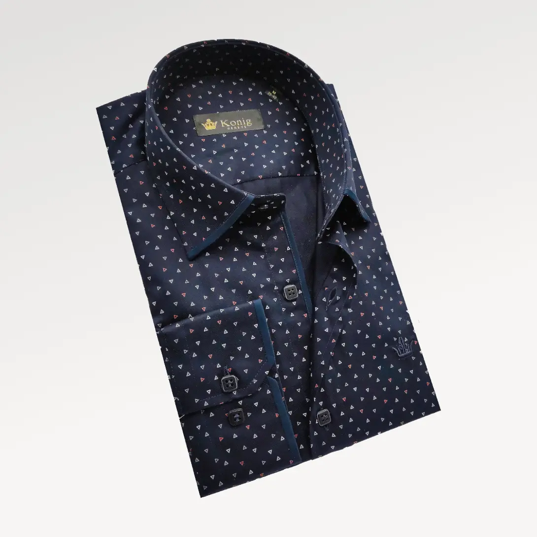 Konig Genève Special Pure Cotton Dress Shirt with Long Sleeves