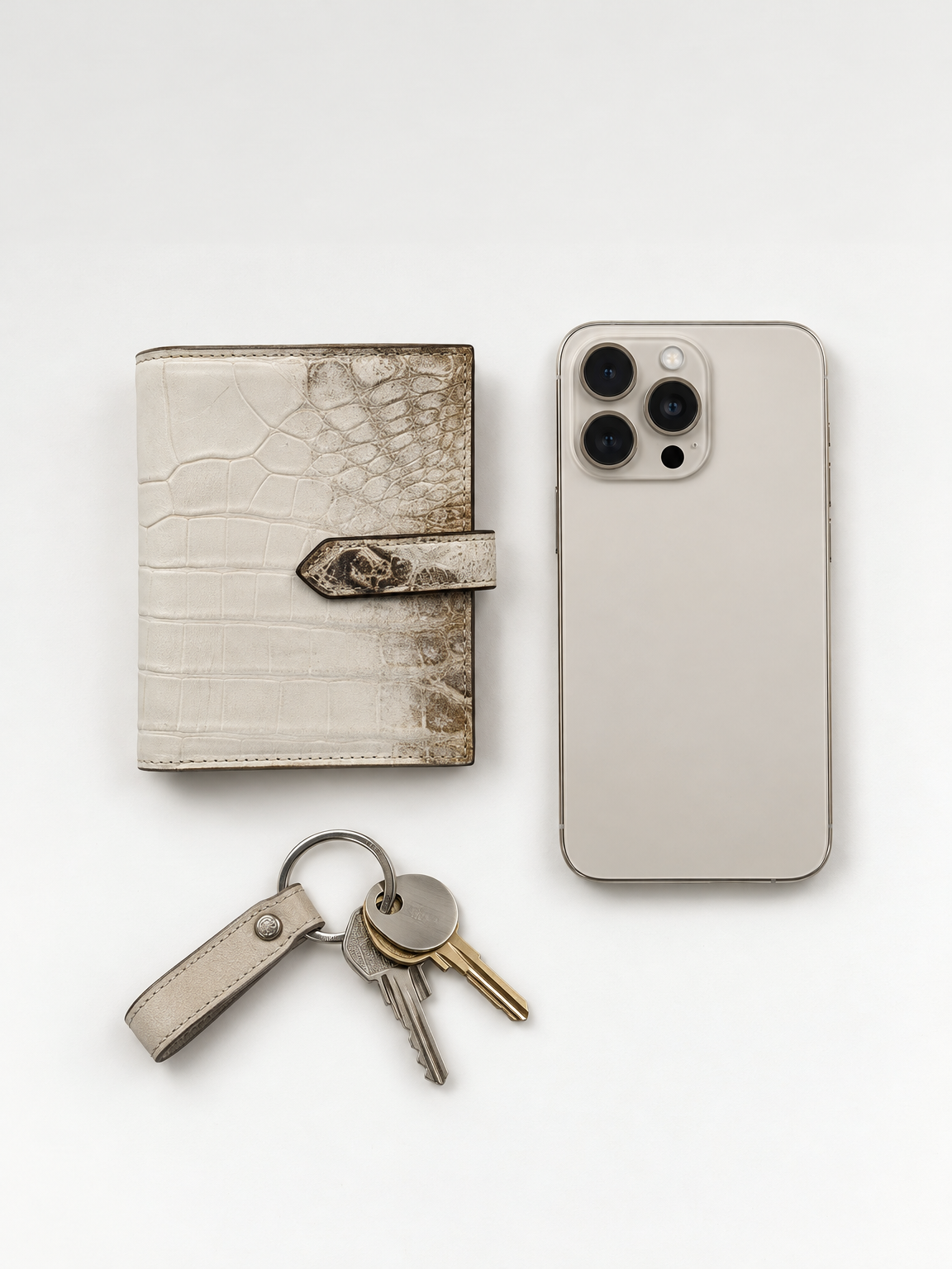 Konig Genève Himalaya Crocodile Skin Vertical Card Wallet Unisex