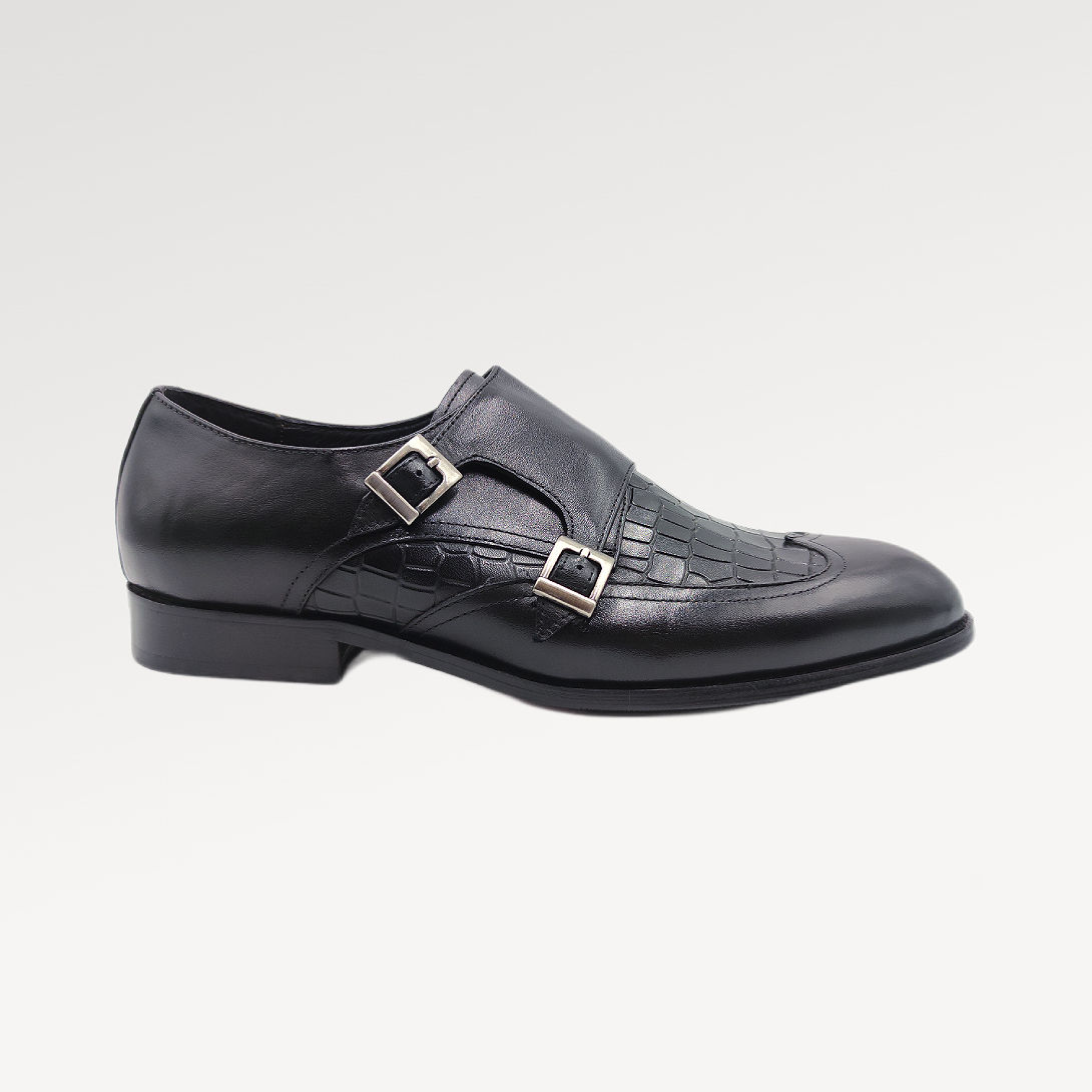 Konig Genève 2073 Leather Double Monk Shoes for Men