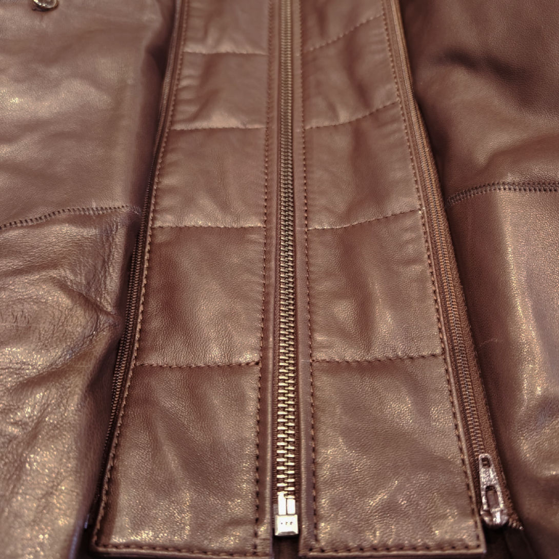 Statham - Manteau en cuir avec fourrure pour homme