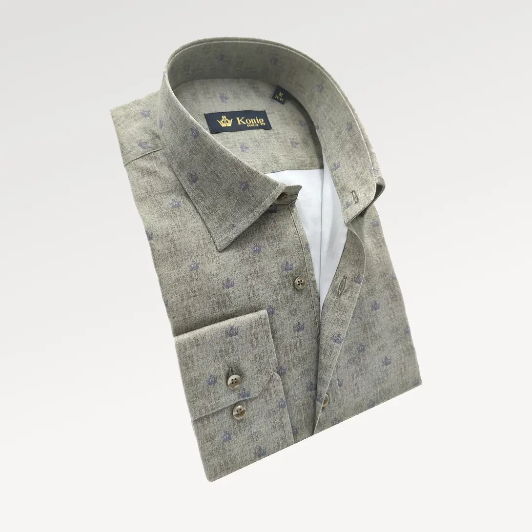 Konig Genève Special Pure Cotton Dress Shirt with Long Sleeves