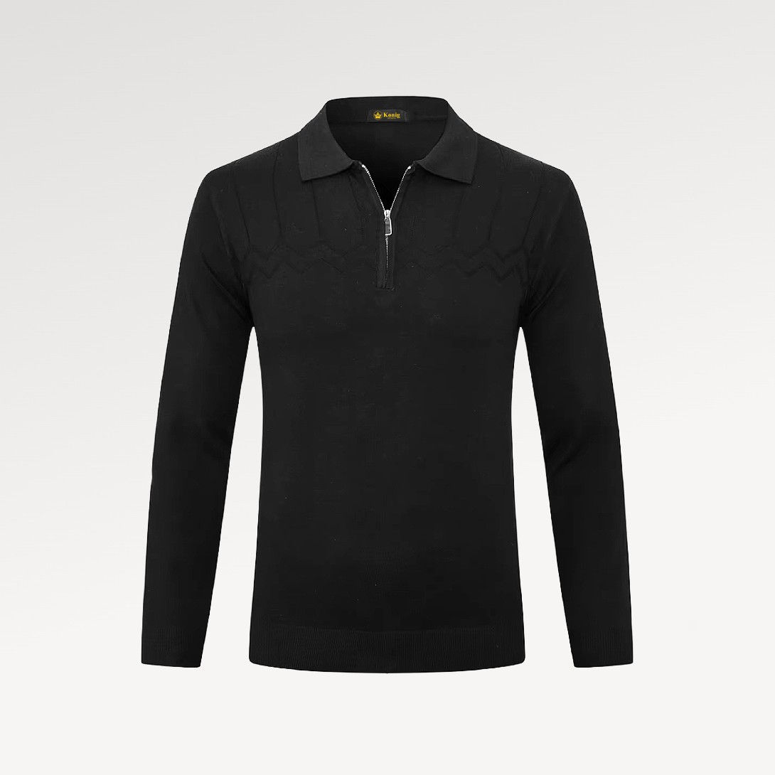 Konig Genève Merino Wool & Silk Sweater with Zipper for Men