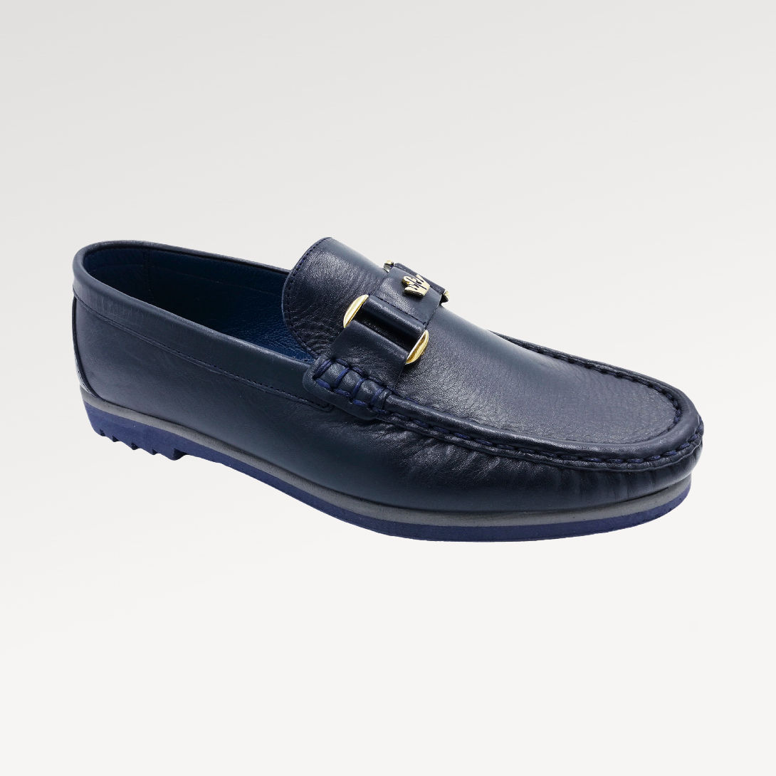 Konig Genève R7562 Leather Raised Sole Moccasin Shoes for Men