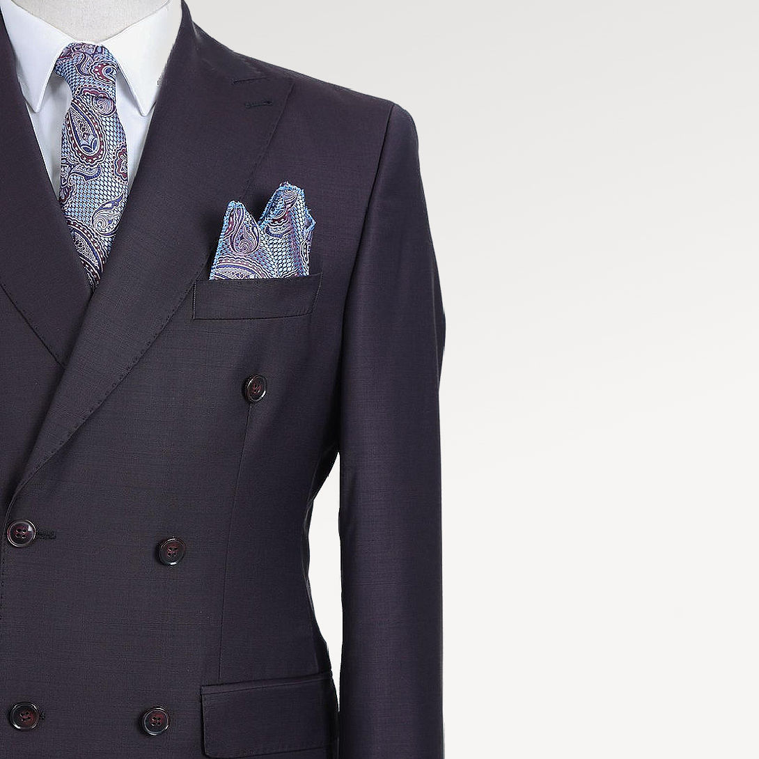 KGS2451 - Costume croisé en pure laine pour homme