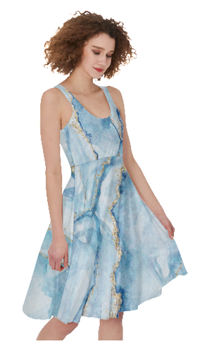 Marble Blue/Gold Dress | Harmony Designs Marble Blue/Gold Dress | Harmony Designs