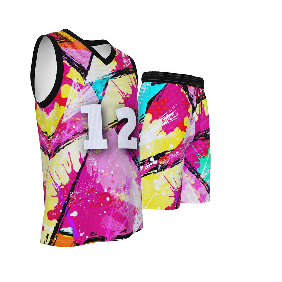 Thumbnail: All-Over Print Men's V Neck Basketball Suit
