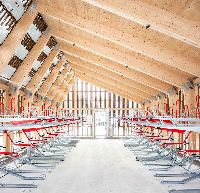 Architecture photography of bike storage in Uppsala Sweden for Tengbom Architects.