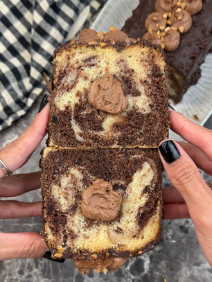 עוגת שיש במילוי מוס נוטלה