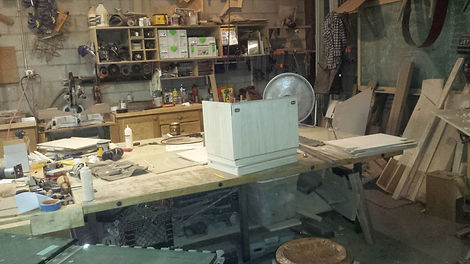 Building storage cube organizers in shop