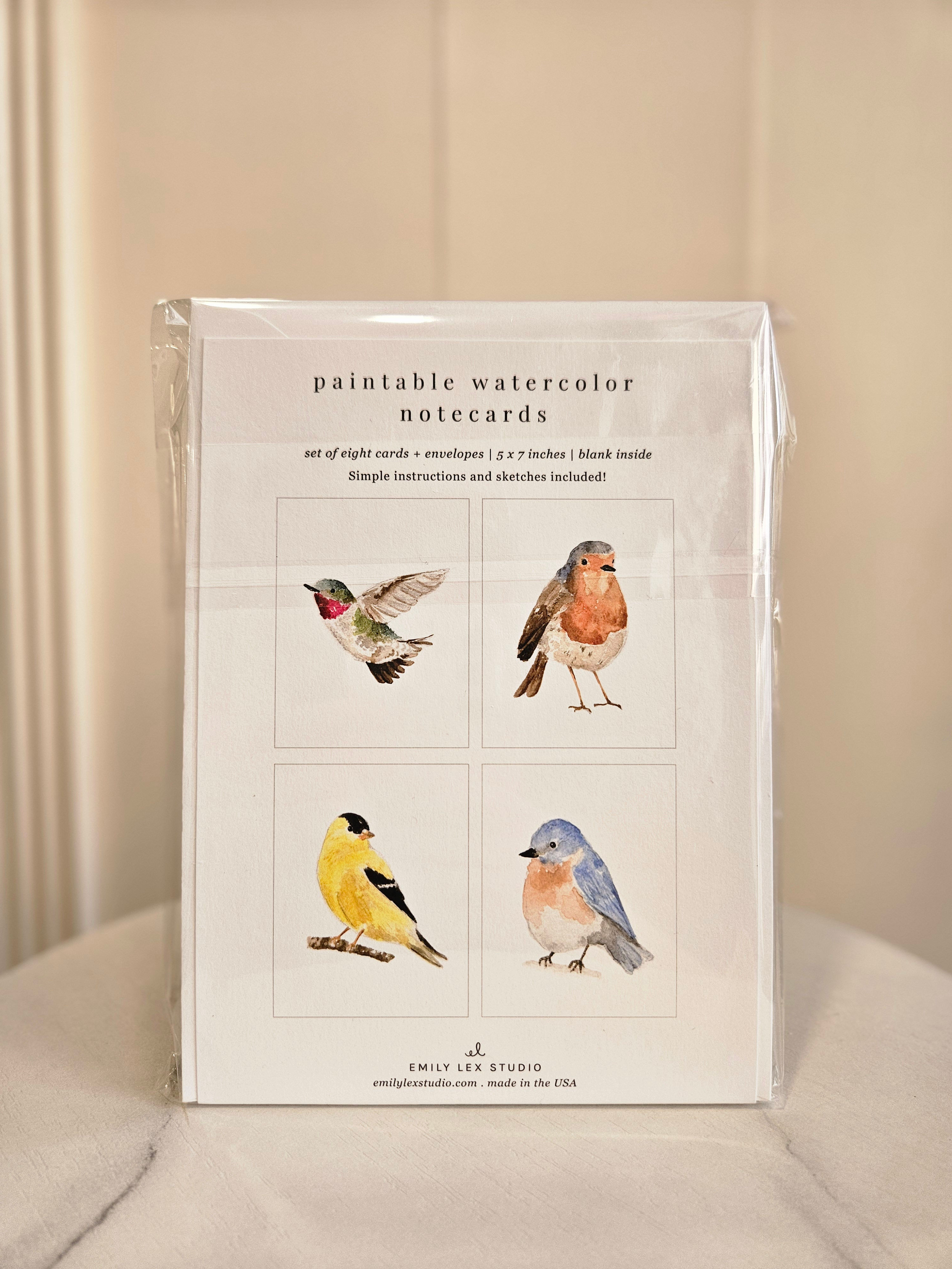 Backyard Birds Paintable Notecards