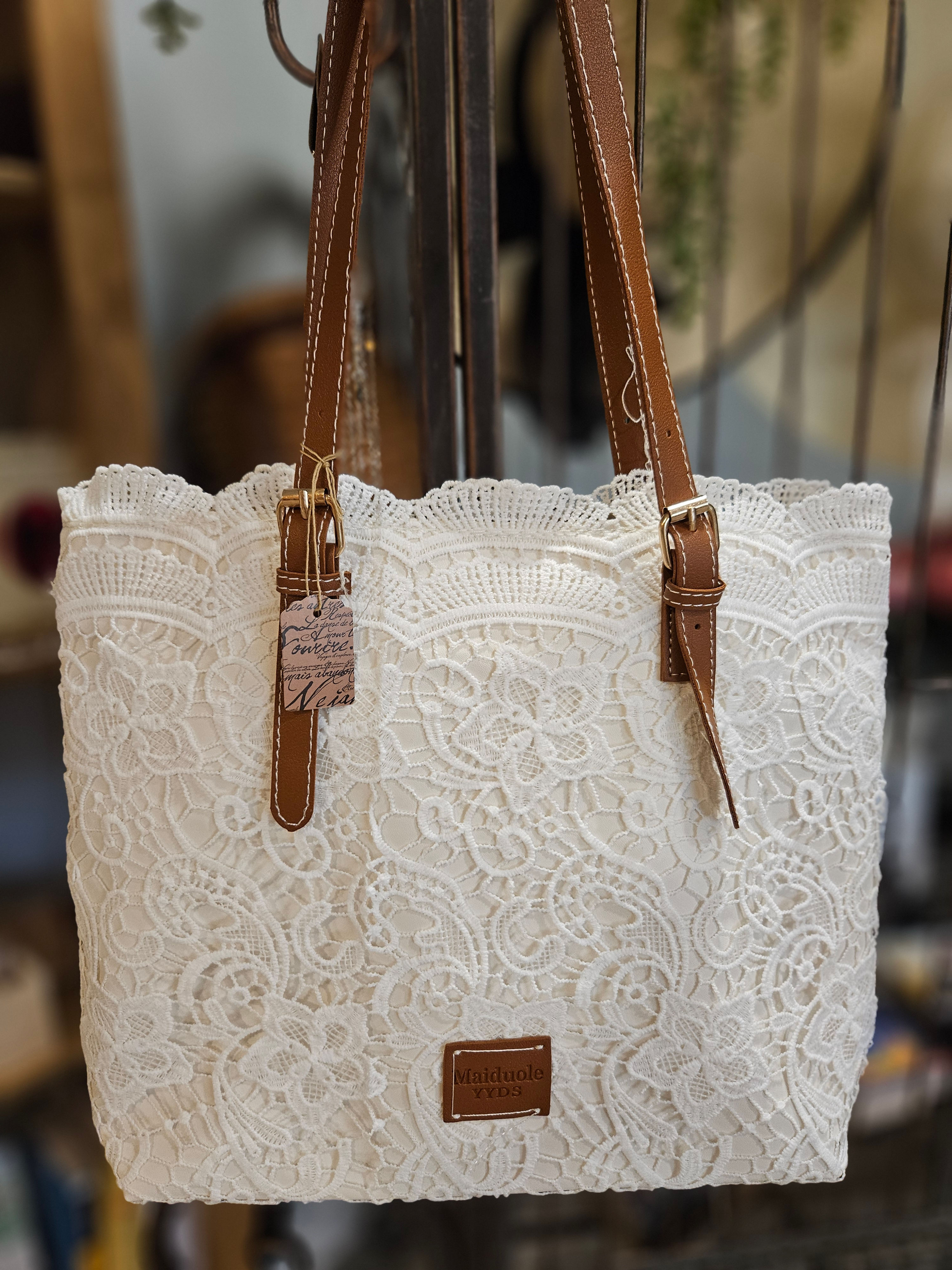 Lace Woven Tote