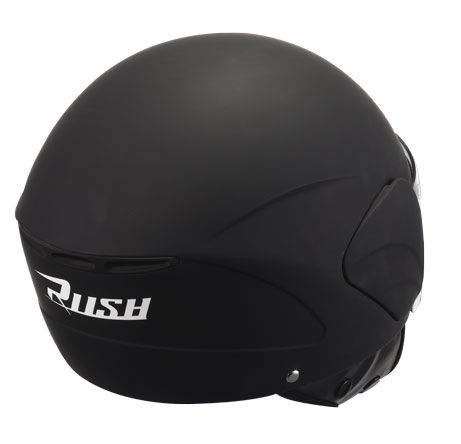 Miniatura: Capacete jet preto fosco com logo Rush
