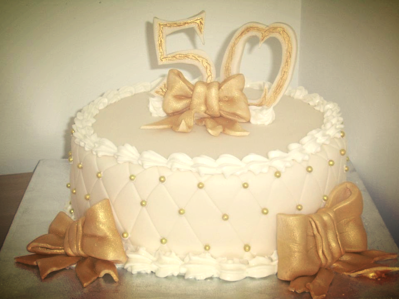 50th golden wedding anniversary cake
