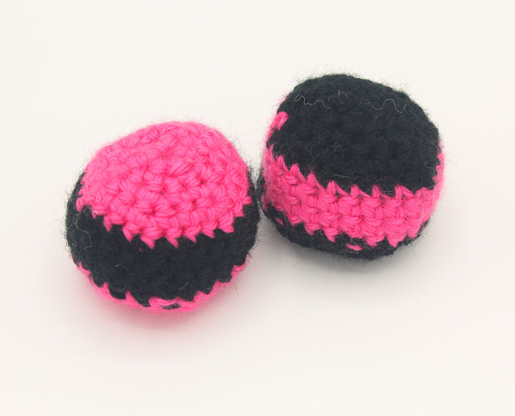 Striped Crochet Catnip Ball
