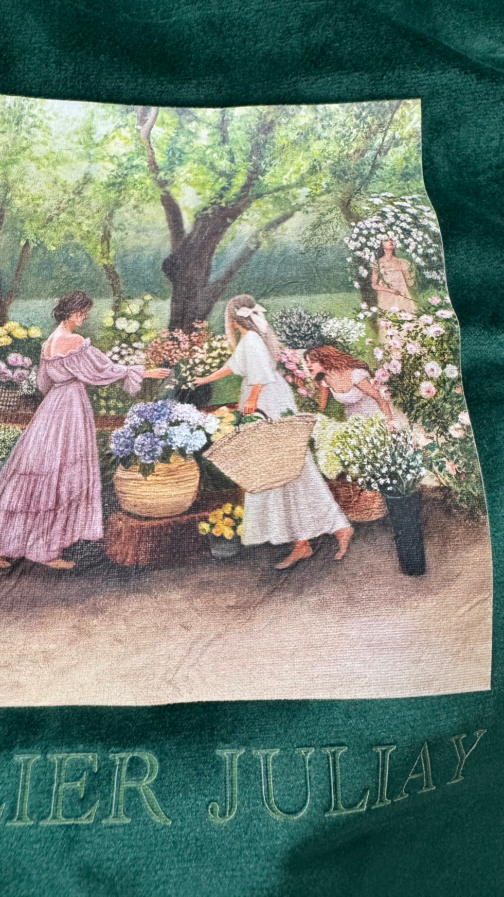 Thumbnail: The fairies' Noble green Velvet shopping bag