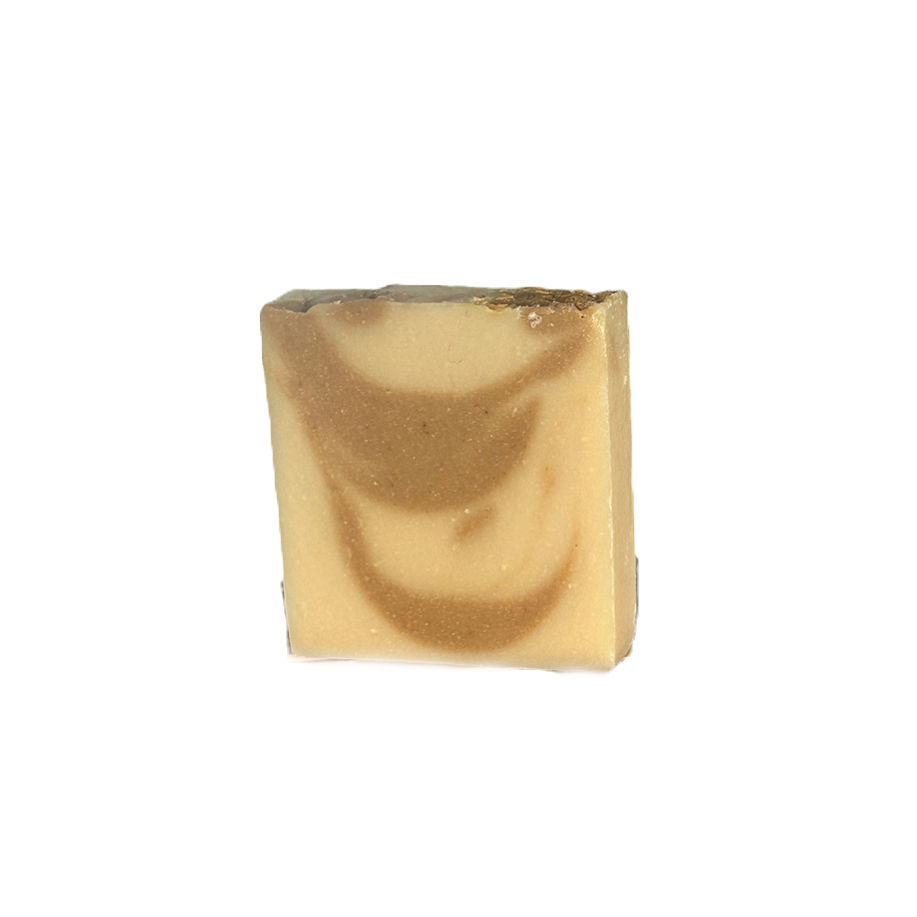 Close-up of soap bar with swirled design, Alstelle for cleansing skin.