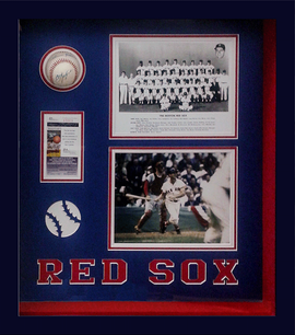 Boston Red Sox sports memorabilia frame