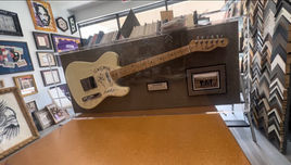 The Band signed guitar in acrylic shadowbox