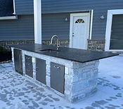 Bar Islands Outdoor Living of NJ Backyard kitchen Bar Islands