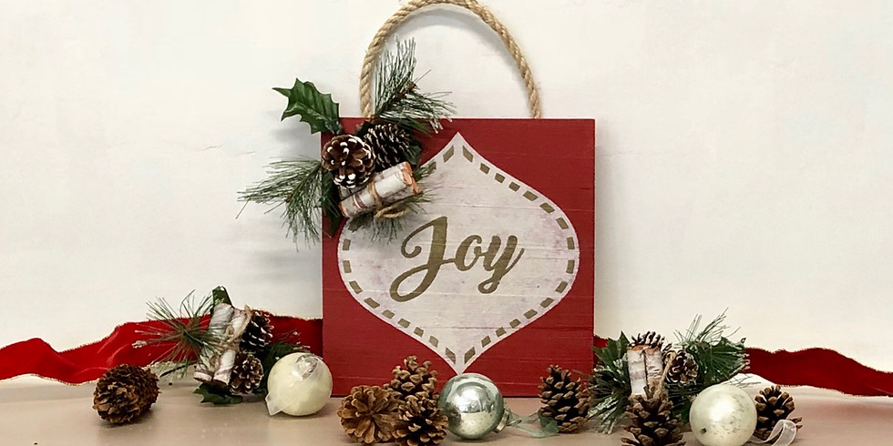 Party: Joy Ornament Wood Sign