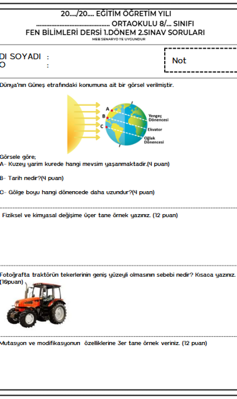 8.SINIF 1.DÖNEM 2.YAZILI MEB SENARYO1