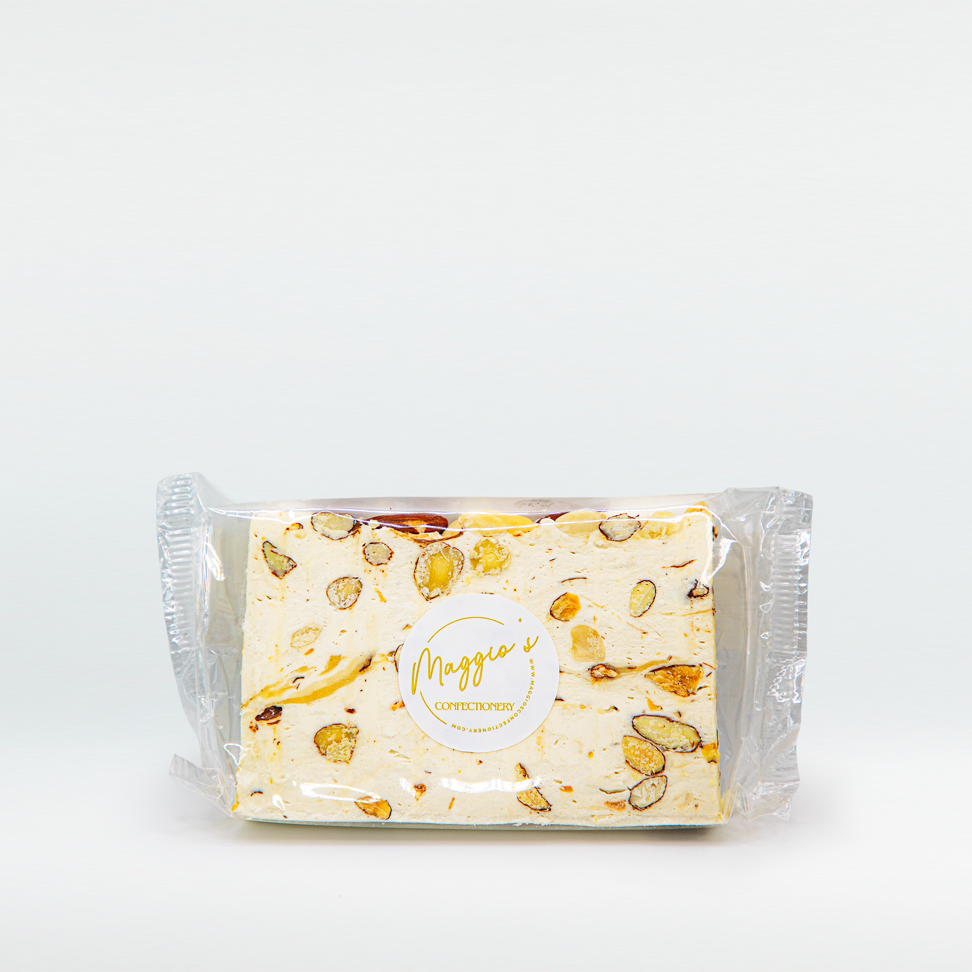 Soft torrone nougat, traditional with almonds
