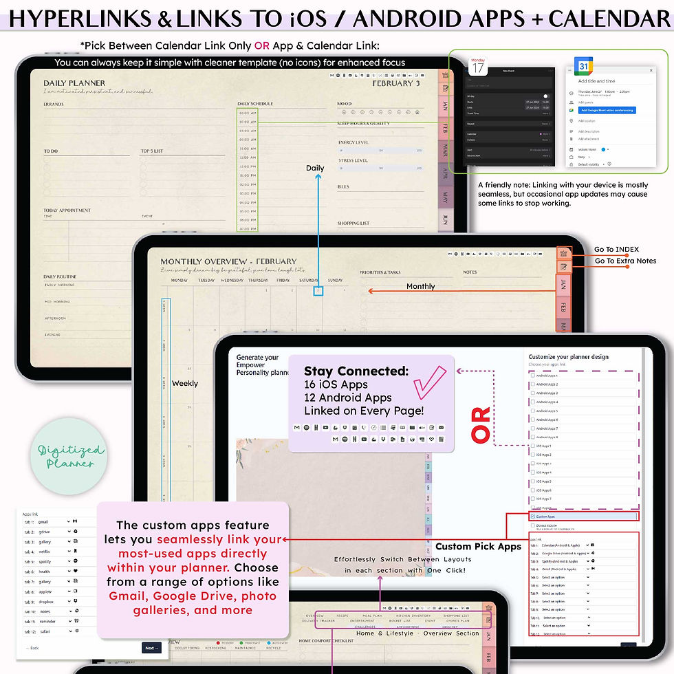 Thumbnail: digital planner adhd planner ipad digital planner, custom digital planner, mental health planner