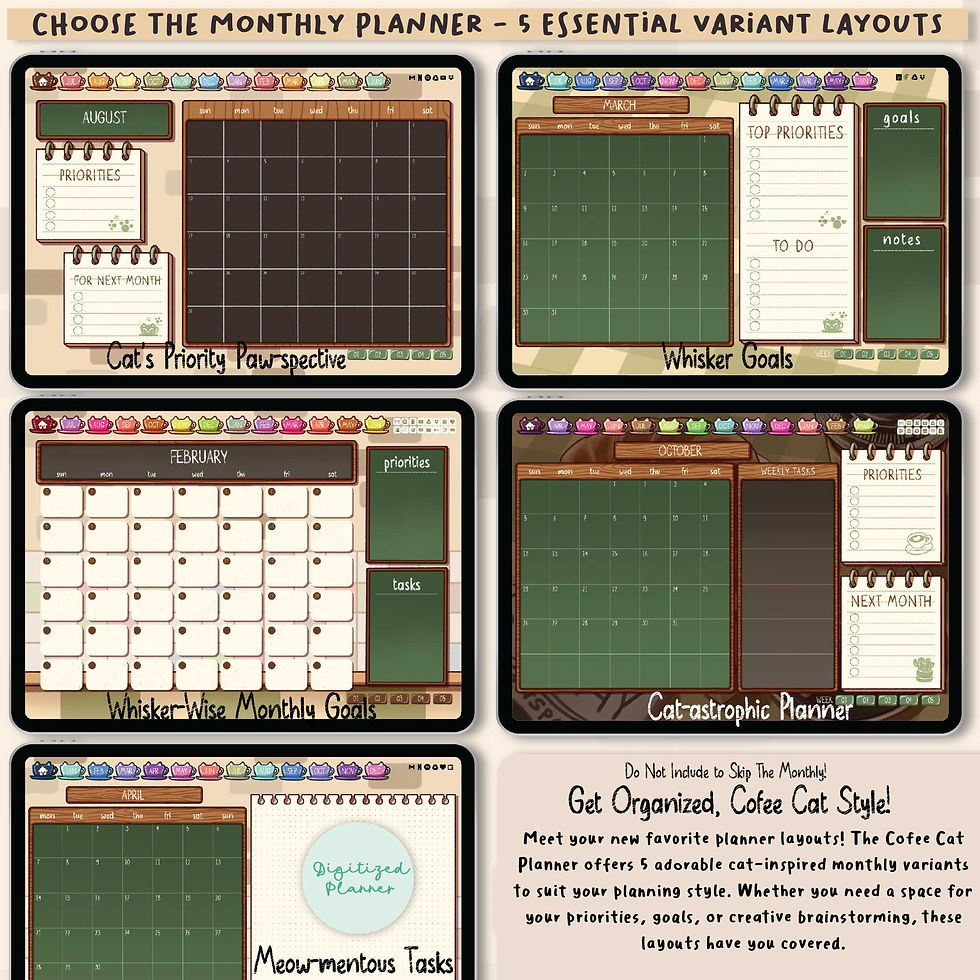 Thumbnail: Kitty Cute Digital Planner 2026, 2027, Undated Android & iPad GoodNotes Planner