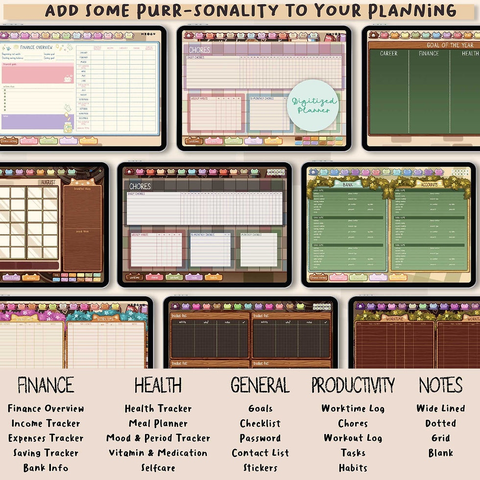 Thumbnail: Digital Planner 2026, 2027, Cute Undated Android & iPad Tablet Planner Bundle